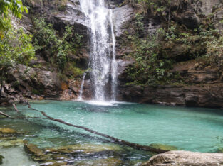 Santa Bárbara Waterfall in Chapada dos Veadeiros, Brazil